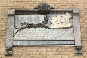 Plaque commemorating the signing of a contract between the Catholic Monarchs and Christopher Columbus on April 17, 1492 by Unbekannt Unbekannt